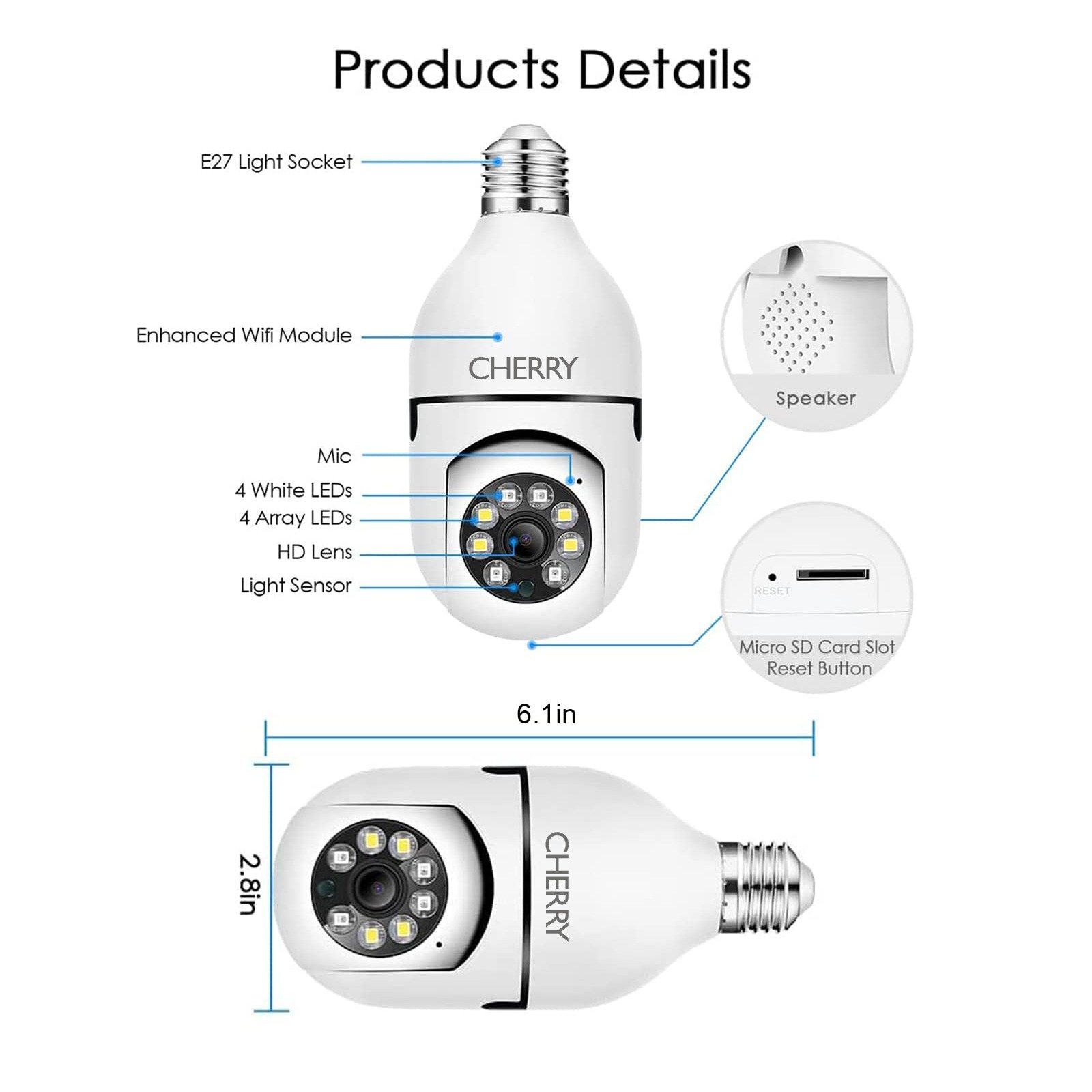 Cherry 2 Megapixel WiFi Bulb Camera — photo 5